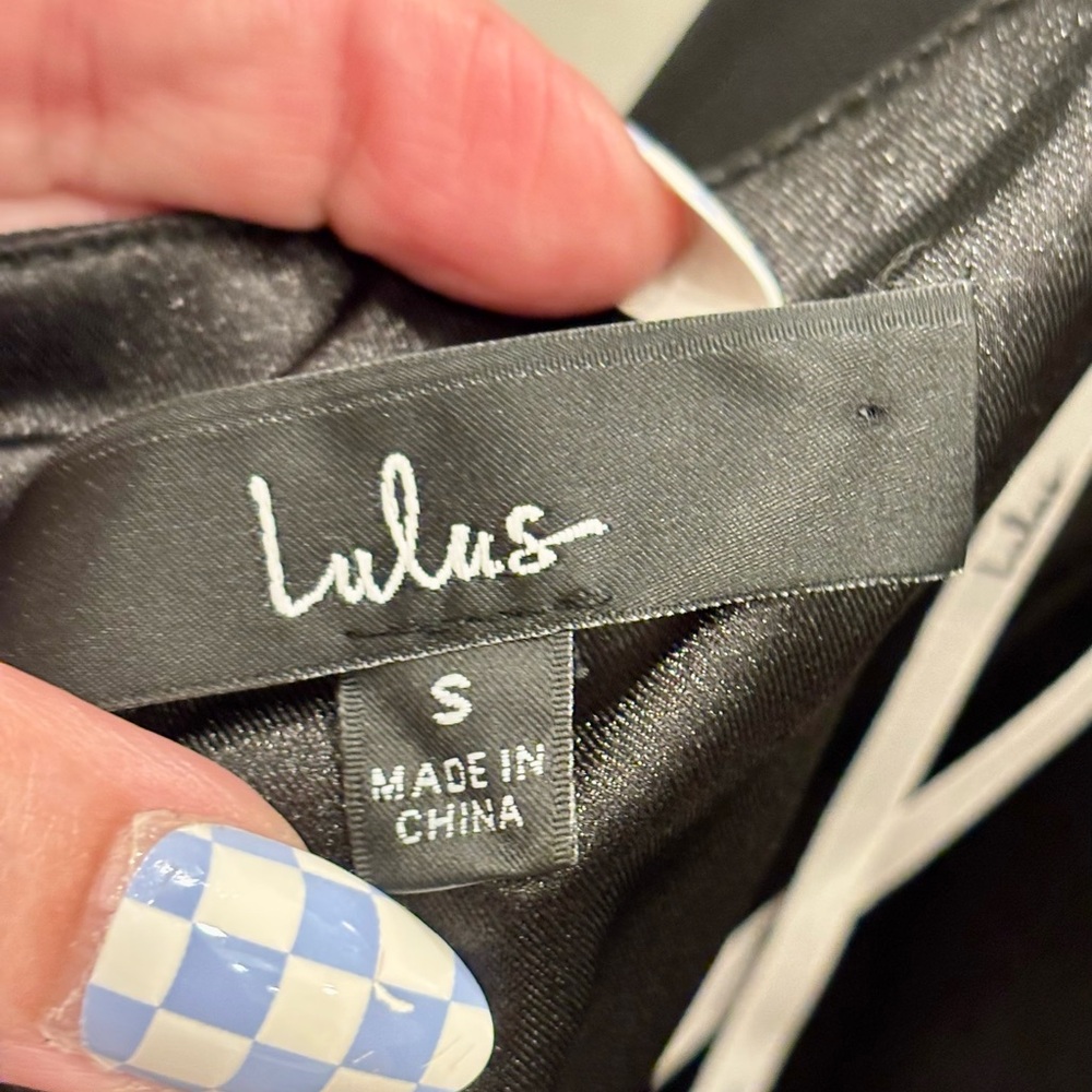 Lulu's Black Tie-Shoulder Maxi Dress with Side Slit - Picture 8 of 9